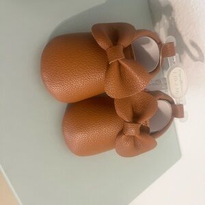 Charming Tan Baby Dress Shoes with Bow